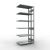 Anbauregal, Doppelregal, Fachbodenregal Stecksystem MULTIplus250, 2500 x 1000 x (2x300) mm (HxBxT), 2x6 Fachböden, Längenriegel, verzinkt