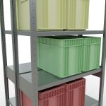 Grundregal, Doppelregal, Fachbodenregal Stecksystem MULTIplus250, 2500 x 1000 x (2x400) mm (HxBxT), 2x6 Fachböden, Längenriegel, verzinkt