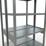 Grundregal, Doppelregal, Fachbodenregal Stecksystem MULTIplus250, 2500 x 1000 x (2x400) mm (HxBxT), 2x6 Fachböden, Längenriegel, verzinkt