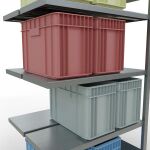 Anbauregal, Doppelregal, Fachbodenregal Stecksystem MULTIplus250, 2000 x 1000 x (2x400) mm (HxBxT), 2x5 Fachböden, Längenriegel, verzinkt