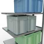 Anbauregal, Doppelregal, Fachbodenregal Stecksystem MULTIplus250, 2500 x 1000 x (2x400) mm (HxBxT), 2x6 Fachböden, Längenriegel, verzinkt