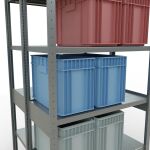 Grundregal, Doppelregal, Fachbodenregal Stecksystem MULTIplus250, 2500 x 1000 x (2x500) mm (HxBxT), 2x6 Fachböden, Längenriegel, verzinkt