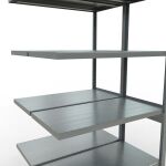 Anbauregal, Doppelregal, Fachbodenregal Stecksystem MULTIplus250, 2500 x 1000 x (2x500) mm (HxBxT), 2x6 Fachböden, Längenriegel, verzinkt