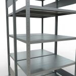 Grundregal, Doppelregal, Fachbodenregal Stecksystem MULTIplus250, 2000 x 1000 x (2x600) mm (HxBxT), 2x5 Fachböden, Längenriegel, verzinkt