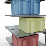 Anbauregal, Doppelregal, Fachbodenregal Stecksystem MULTIplus250, 2500 x 1000 x (2x600) mm (HxBxT), 2x6 Fachböden, Längenriegel, verzinkt