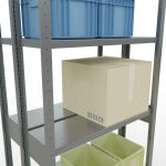 Grundregal, Doppelregal, Fachbodenregal Stecksystem MULTIplus250, 3000 x 1000 x (2x300) mm (HxBxT), 2x7 Fachböden, Längenriegel, verzinkt