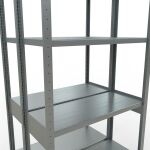 Grundregal, Doppelregal, Fachbodenregal Stecksystem MULTIplus250, 3000 x 1000 x (2x400) mm (HxBxT), 2x7 Fachböden, Längenriegel, verzinkt