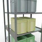 Grundregal, Doppelregal, Fachbodenregal Stecksystem MULTIplus250, 3000 x 1000 x (2x600) mm (HxBxT), 2x7 Fachböden, Längenriegel, verzinkt