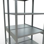 Grundregal, Doppelregal, Fachbodenregal Stecksystem MULTIplus250, 3000 x 1000 x (2x600) mm (HxBxT), 2x7 Fachböden, Längenriegel, verzinkt