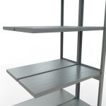Anbauregal, Doppelregal, Fachbodenregal Stecksystem MULTIplus250, 3000 x 1000 x (2x400) mm (HxBxT), 2x7 Fachböden, Längenriegel, verzinkt