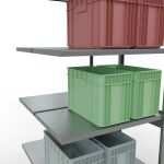 Anbauregal, Doppelregal, Fachbodenregal Stecksystem MULTIplus250, 3000 x 1000 x (2x600) mm (HxBxT), 2x7 Fachböden, Längenriegel, verzinkt