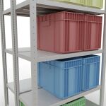 Grundregal, Doppelregal, Fachbodenregal Stecksystem MULTIplus250, 2000 x 1000 x (2x400) mm (HxBxT), 2x5 Fachböden, Längenriegel, RAL 7035 lichtgrau