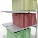 Anbauregal, Doppelregal, Fachbodenregal Stecksystem MULTIplus250, 2500 x 1000 x (2x400) mm (HxBxT), 2x6 Fachböden, Längenriegel, RAL 7035 lichtgrau