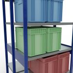 Grundregal, Doppelregal, Fachbodenregal Stecksystem MULTIplus250, 2500 x 1000 x (2x500) mm (HxBxT), 2x6 Fachböden, Längenriegel, RAL 5010 enzianblau/verzinkt