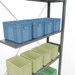 Anbauregal, Eckregal (Feld C) 3000 x 1000 x 300, 7 Fachböden, Kreuzstrebe, verzinkt