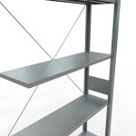 Anbauregal, Eckregal (Feld C) 3000 x 1000 x 300, 7 Fachböden, Kreuzstrebe, verzinkt