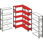 Eckregal (Felder A + B) 2000 x 1000 x 500, 2x5...