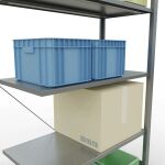 Anbauregal, Eckregal (Feld C) 2000 x 1000 x 500, 5 Fachböden, Kreuzstrebe, verzinkt