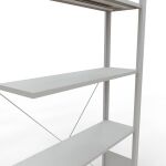 Anbauregal, Eckregal (Feld C) 2000 x 1000 x 300, 5 Fachböden, Kreuzstrebe, RAL 7035 lichtgrau