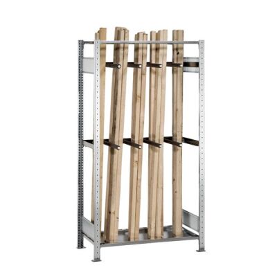 Grundregal, Langgutregal MULTIplus150, 2000 x 1000 x 500 mm (HxBxT), verzinkt, 1 Fachboden, mit 2 Stück Universalsätzen mit je 4 Unterteilungsrohren 400 mm (HxBxT)