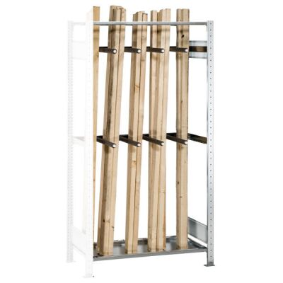 Anbauregal, Langgutregal MULTIplus150, 2000 x 1000 x 500 mm (HxBxT), verzinkt, 1 Fachboden, mit 2 Stück Universalsätzen mit je 4 Unterteilungsrohren 400 mm (HxBxT)