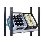 Grundregal, Getränkekistenregal 1800 x 750 x 300 mm (HxBxT), schwarz/silber, 3 Ebenen für 6 Getränkekisten