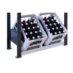 Grundregal, Getränkekistenregal 1800 x 750 x 300 mm (HxBxT), schwarz/silber, 3 Ebenen für 6 Getränkekisten