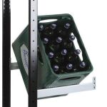 Anbauregal, Getränkekistenregal 1800 x 400 x 300 mm (HxBxT), schwarz/silber, 3 Ebenen für 3 Getränkekisten