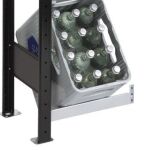 Anbauregal, Getränkekistenregal 1800 x 400 x 300 mm (HxBxT), schwarz/silber, 3 Ebenen für 3 Getränkekisten