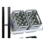 Anbauregal, Getränkekistenregal 1800 x 750 x 300 mm (HxBxT), schwarz/silber, 3 Ebenen für 6 Getränkekisten