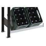 Anbauregal, Getränkekistenregal 1800 x 750 x 300 mm (HxBxT), schwarz/silber, 3 Ebenen für 6 Getränkekisten