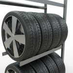 Anbauregal, Räder-/Reifenregal, 2000 x 900 x 400 mm (HxBxT), verzinkt, 3 Lagerebenen á 150 kg Fachlast pro Ebene