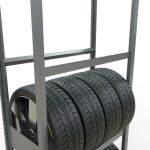 Grundregal, Räder-/Reifenregal, 2750 x 900 x 400 mm (HxBxT), verzinkt, 4 Lagerebenen á 150 kg Fachlast pro Ebene