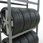 Grundregal, Räder-/Reifenregal, 2000 x 1000 x 400 mm (HxBxT), verzinkt, 3 Lagerebenen á 150 kg Fachlast pro Ebene