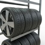 Anbauregal, Räder-/Reifenregal, 2000 x 1000 x 400 mm (HxBxT), verzinkt, 3 Lagerebenen á 150 kg Fachlast pro Ebene