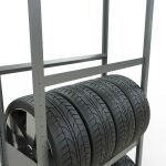 Grundregal, Räder-/Reifenregal, 2750 x 1000 x 400 mm (HxBxT), verzinkt, 4 Lagerebenen á 150 kg Fachlast pro Ebene