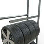 Anbauregal, Räder-/Reifenregal, 2750 x 1000 x 400 mm (HxBxT), verzinkt, 4 Lagerebenen á 150 kg Fachlast pro Ebene