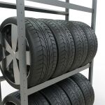 Grundregal, Räder-/Reifenregal, 2000 x 1050 x 400 mm (HxBxT), verzinkt, 3 Lagerebenen á 150 kg Fachlast pro Ebene