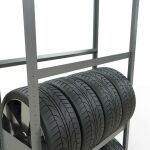 Grundregal, Räder-/Reifenregal, 2750 x 1050 x 400 mm (HxBxT), verzinkt, 4 Lagerebenen á 150 kg Fachlast pro Ebene