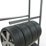 Anbauregal, Räder-/Reifenregal, 2750 x 1050 x 400 mm (HxBxT), verzinkt, 4 Lagerebenen á 150 kg Fachlast pro Ebene