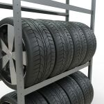 Grundregal, Räder-/Reifenregal, 2000 x 1150 x 400 mm (HxBxT), verzinkt, 3 Lagerebenen á 150 kg Fachlast pro Ebene