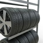 Anbauregal, Räder-/Reifenregal, 2000 x 1150 x 400 mm (HxBxT), verzinkt, 3 Lagerebenen á 150 kg Fachlast pro Ebene