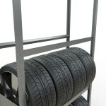 Grundregal, Räder-/Reifenregal, 2750 x 1150 x 400 mm (HxBxT), verzinkt, 4 Lagerebenen á 150 kg Fachlast pro Ebene