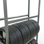 Grundregal, Räder-/Reifenregal, 2750 x 1300 x 400 mm (HxBxT), verzinkt, 4 Lagerebenen á 150 kg Fachlast pro Ebene