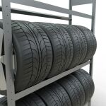 Grundregal, Räder-/Reifenregal, 2000 x 1500 x 400 mm (HxBxT), verzinkt, 3 Lagerebenen á 150 kg Fachlast pro Ebene