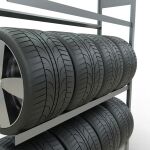 Anbauregal, Räder-/Reifenregal, 2000 x 1500 x 400 mm (HxBxT), verzinkt, 3 Lagerebenen á 150 kg Fachlast pro Ebene