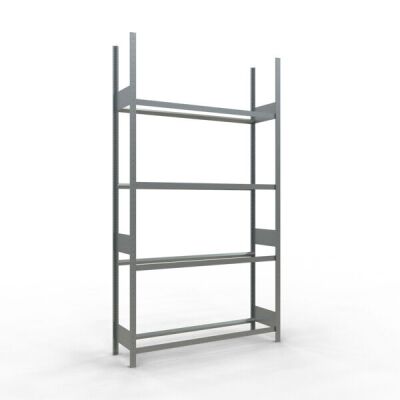 Grundregal, Räder-/Reifenregal, 2750 x 1500 x 400 mm (HxBxT), verzinkt, 4 Lagerebenen á 150 kg Fachlast pro Ebene