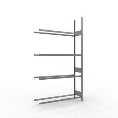 Anbauregal, Räder-/Reifenregal, 2750 x 1500 x 400 mm (HxBxT), verzinkt, 4 Lagerebenen á 150 kg Fachlast pro Ebene