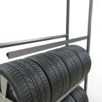 Anbauregal, Räder-/Reifenregal, 2750 x 1500 x 400 mm (HxBxT), verzinkt, 4 Lagerebenen á 150 kg Fachlast pro Ebene