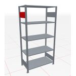 MULTIplus Tiefenriegel, steckbar, Tiefe 500 mm, RAL 3000 feuerrot